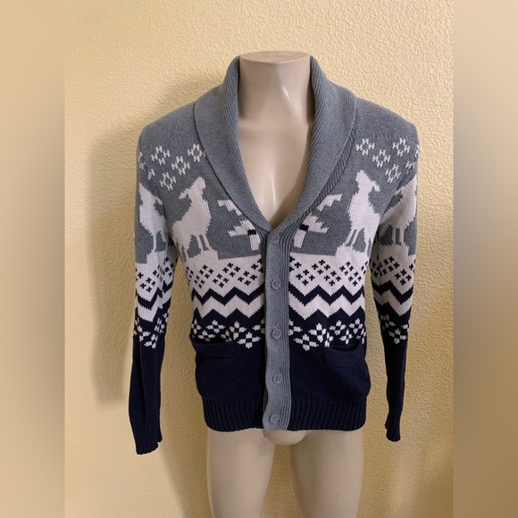 Merona Men’s Size Medium Multicolored Fair Isle Cardigan Sweater - Picture 1 of 6